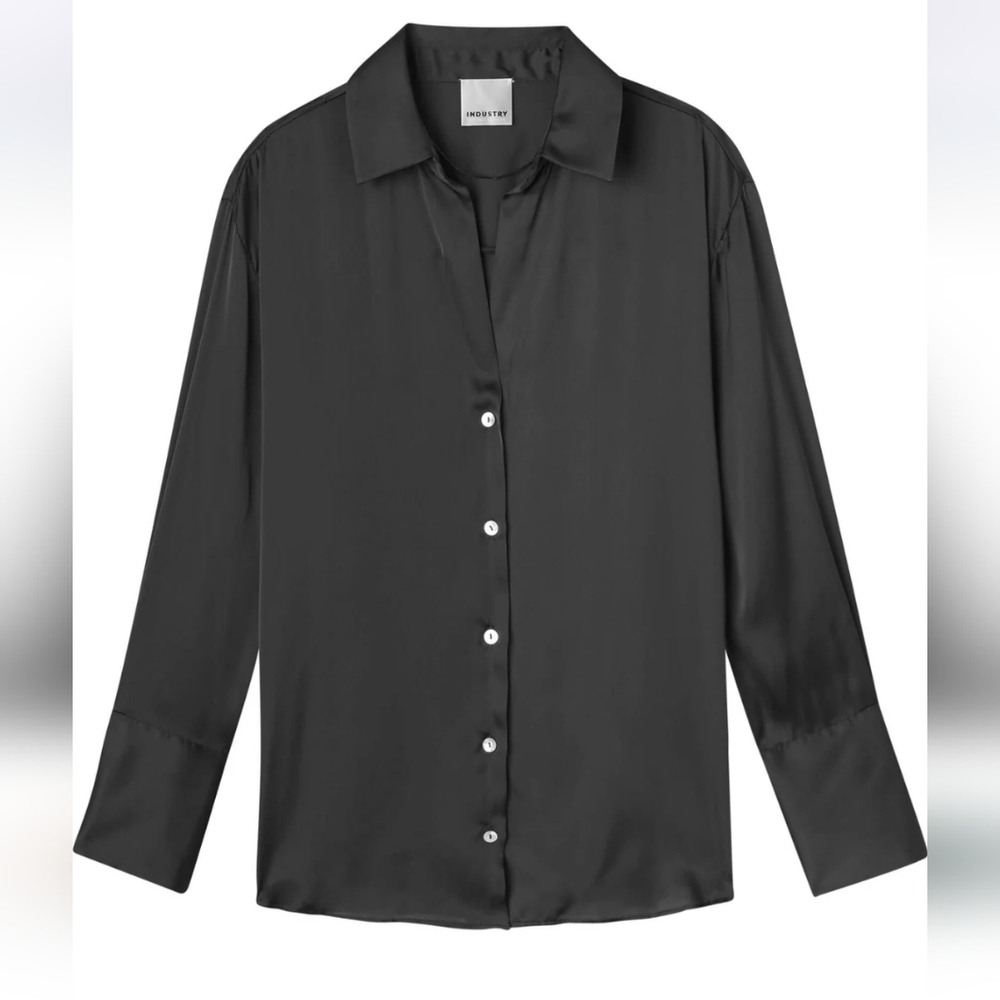 Soft Satin Open Neck Flowy Shirt